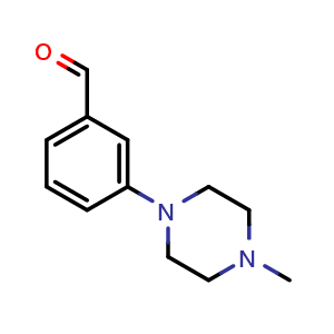 Chemical structure of 3-(4-Methylpiperazinyl)benzaldehyde , CAS 628325-62-2, AChemBlock U136265