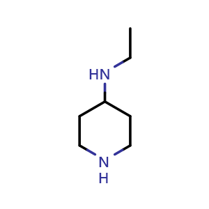 Chemical structure of 4-(ethylamino)piperidine , CAS 62751-62-6, AChemBlock U136269