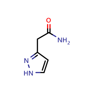 Chemical structure of 2-(1H-Pyrazol-3-yl)acetamide , CAS 626605-59-2, AChemBlock U136271