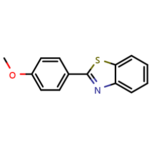 Chemical structure of 2-(4-Methoxyphenyl)benzothiazole , CAS 6265-92-5, AChemBlock U136272