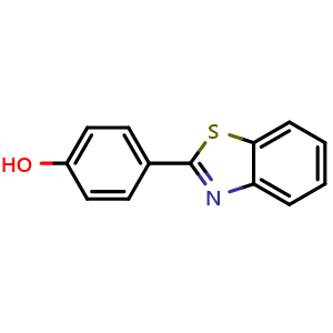 Chemical structure of 4-(2-Benzothiazolyl)phenol , CAS 6265-55-0, AChemBlock U136273