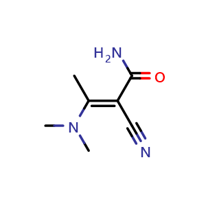 Chemical structure of 2-Cyano-3-(dimethylamino)-2-butenamide , CAS 62321-92-0, AChemBlock U136294