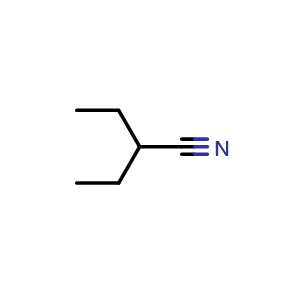 Chemical structure of 2-Ethylbutanenitrile , CAS 617-80-1, AChemBlock U136306