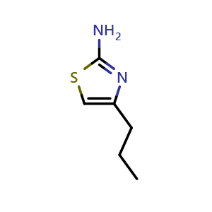 Chemical structure of 4-Propylthiazol-2-amine , CAS 61764-34-9, AChemBlock U136307