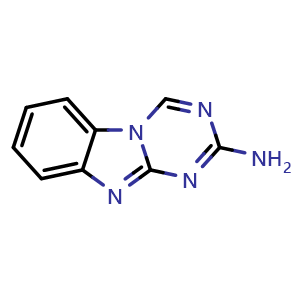 Chemical structure of 1,3,5-Triazino[1,2-a]benzimidazol-2-amine , CAS 61678-05-5, AChemBlock U136308