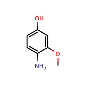 Chemical structure of 4-Amino-3-methoxyphenol , CAS 61638-01-5, AChemBlock U136309