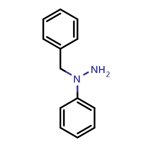 Chemical structure of 1-benzyl-1-phenylhydrazine , CAS 614-31-3, AChemBlock U136316