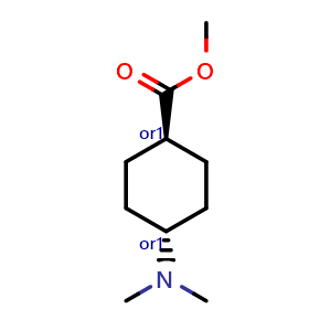 Chemical structure of Methyl trans-4-(Dimethylamino)cyclohexanecarboxylate , CAS 609805-43-8, AChemBlock U136331