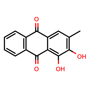 Chemical structure of 1,2-Dihydroxy-3-methylanthraquinone , CAS 602-63-1, AChemBlock U136351