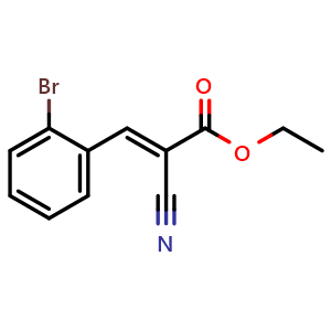 Chemical structure of Ethyl 3-(2-Bromophenyl)-2-cyanoacrylate , CAS 59803-32-6, AChemBlock U136365