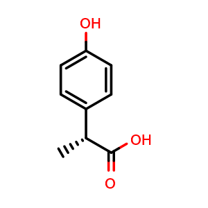 Chemical structure of (R)-2-(4-Hydroxyphenyl)propanoic acid , CAS 59092-88-5, AChemBlock U136382