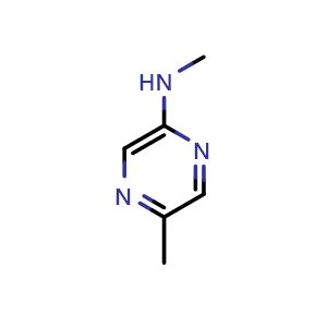 Chemical structure of 2-Methyl-5-(methylamino)pyrazine , CAS 590423-42-0, AChemBlock U136383