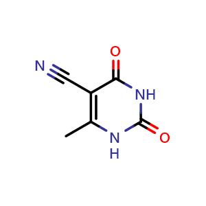 Chemical structure of 6-Methyl-5-cyanouracil , CAS 5900-40-3, AChemBlock U136385