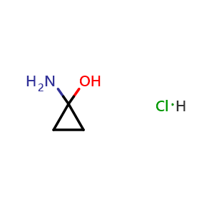 Chemical structure of 1-Aminocyclopropanol hydrochloride , CAS 58939-46-1, AChemBlock U136386