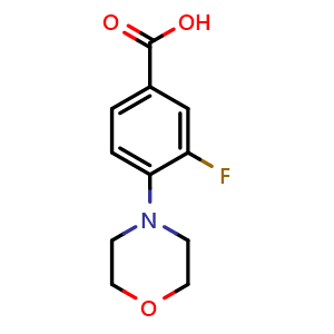 Chemical structure of 3-Fluoro-4-morpholinobenzoic acid , CAS 588708-72-9, AChemBlock U136392