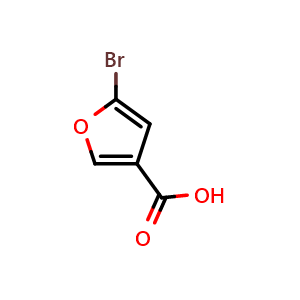 Chemical structure of 5-Bromo-3-furancarboxylic acid , CAS 58832-36-3, AChemBlock U136393