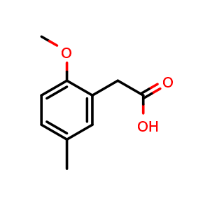 Chemical structure of 2-Methoxy-5-methylphenylacetic acid , CAS 58506-24-4, AChemBlock U136403