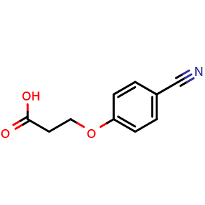 Chemical structure of 3-(4-Cyanophenoxy)propionic acid , CAS 58228-89-0, AChemBlock U136418