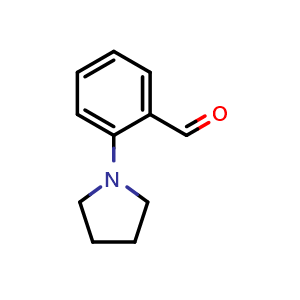 Chemical structure of 2-(1-Pyrrolidinyl)benzaldehyde , CAS 58028-74-3, AChemBlock U136432