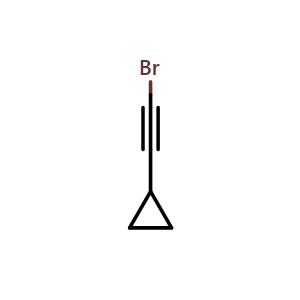 Chemical structure of 1-Bromo-2-cyclopropylethyne , CAS 57951-72-1, AChemBlock U136435