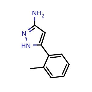 Chemical structure of 3-Amino-5-(2-methylphenyl)pyrazole , CAS 57860-42-1, AChemBlock U136438