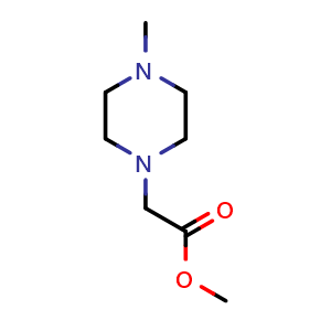 Chemical structure of Methyl 4-Methyl-1-piperazineacetate , CAS 5780-70-1, AChemBlock U136439
