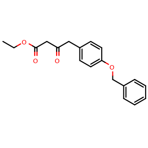 Chemical structure of Ethyl 4-[4-(Benzyloxy)phenyl]-3-oxobutyrate , CAS 577776-39-7, AChemBlock U136440