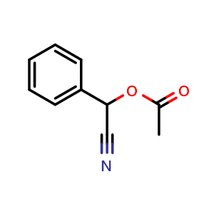 Chemical structure of alpha-Acetoxyphenylacetonitrile , CAS 5762-35-6, AChemBlock U136447