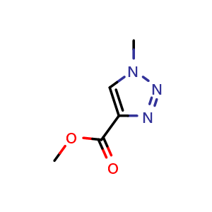 Chemical structure of Methyl 1-Methyl-1,2,3-triazole-4-carboxylate , CAS 57362-82-0, AChemBlock U136460
