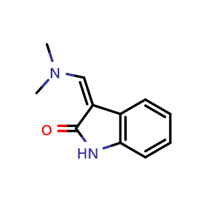Chemical structure of 3-[(Dimethylamino)methylene]-2-indolinone , CAS 57315-91-0, AChemBlock U136462