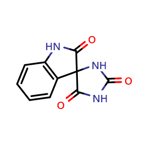 Chemical structure of Spiro[imidazolidine-4,3'-indoline]-2,2',5-trione , CAS 57242-71-4, AChemBlock U136466