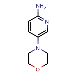 Chemical structure of 2-Amino-5-morpholinopyridine , CAS 571189-78-1, AChemBlock U136472