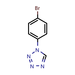 Chemical structure of 1-(4-Bromophenyl)tetrazole , CAS 57058-01-2, AChemBlock U136476