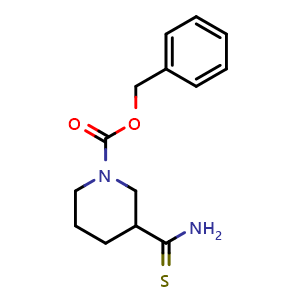 Chemical structure of (1-Cbz-3-piperidine)carbothioamide , CAS 569348-15-8, AChemBlock U136480