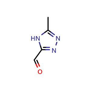 Chemical structure of 5-Methyl-4H-1,2,4-triazole-3-carbaldehyde , CAS 56804-98-9, AChemBlock U136485