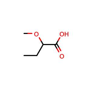 Chemical structure of 2-Methoxybutyric acid , CAS 56674-69-2, AChemBlock U136488