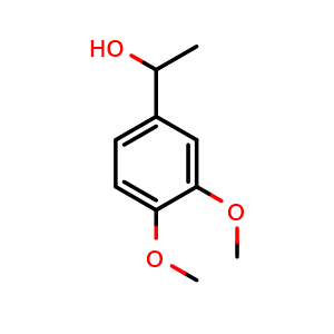 Chemical structure of 1-(3,4-Dimethoxyphenyl)ethanol , CAS 5653-65-6, AChemBlock U136494