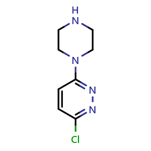 Chemical structure of 3-Chloro-6-piperazinopyridazine , CAS 56392-83-7, AChemBlock U136498