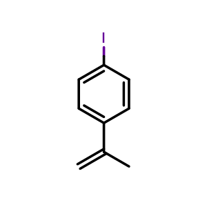 Chemical structure of 1-Iodo-4-(1-propen-2-yl)benzene , CAS 561023-21-0, AChemBlock U136507