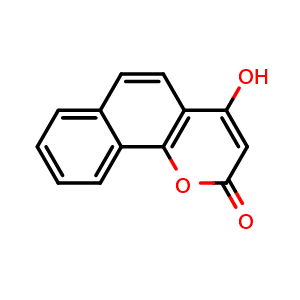 Chemical structure of 4-Hydroxy-2H-benzo[h]chromen-2-one , CAS 5594-97-8, AChemBlock U136512