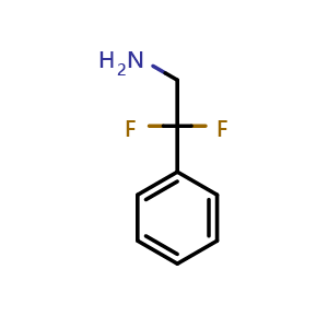 Chemical structure of 2,2-Difluoro-2-phenylethanamine , CAS 55601-21-3, AChemBlock U136522
