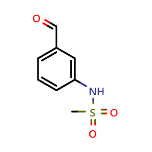 Chemical structure of 3-(Methylsulfonamido)benzaldehyde , CAS 55512-05-5, AChemBlock U136525