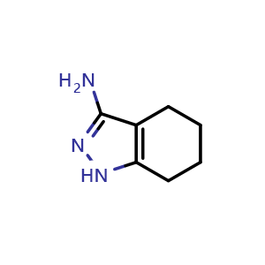 Chemical structure of 3-Amino-4,5,6,7-tetrahydro-1H-indazole , CAS 55440-17-0, AChemBlock U136528