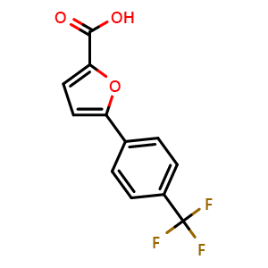 Chemical structure of 5-[4-(Trifluoromethyl)phenyl]furan-2-carboxylic acid , CAS 55377-78-1, AChemBlock U136531
