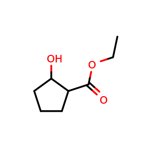 Chemical structure of Ethyl 2-Hydroxycyclopentanecarboxylate , CAS 54972-10-0, AChemBlock U136540
