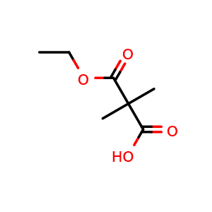 Chemical structure of Dimethylmalonic acid Monoethyl Ester , CAS 5471-77-2, AChemBlock U136544