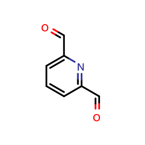 Chemical structure of 2,6-Pyridinedicarboxaldehyde , CAS 5431-44-7, AChemBlock U136563