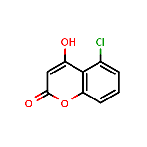 Chemical structure of 5-Chloro-4-hydroxy-2H-chromen-2-one , CAS 54311-48-7, AChemBlock U136564