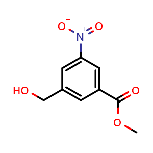 Chemical structure of Methyl 3-(Hydroxymethyl)-5-nitrobenzoate , CAS 53732-08-4, AChemBlock U136589