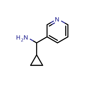 Chemical structure of 1-Cyclopropyl-1-(3-pyridyl)methylamine , CAS 535925-69-0, AChemBlock U136596